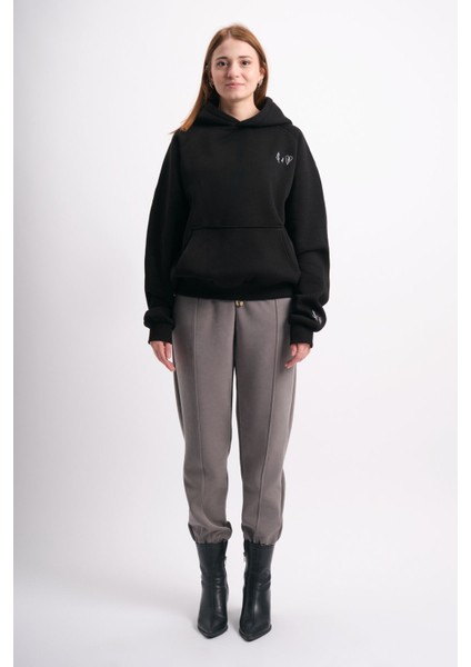 Oversize Geniş Kalıp Baskılı Kapüşonlu Kadın Sweatshirt fiyatları