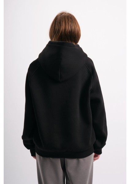 Oversize Geniş Kalıp Baskılı Kapüşonlu Kadın Sweatshirt fırsatları