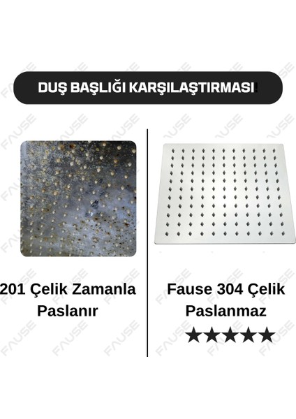 Tepe Duş Başlığı Kare Slim 304 Metal 40X40 cm fiyatları