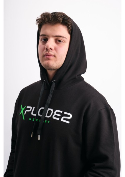 Oversize Geniş Kalıp Baskılı Kapüşonlu Erkek Sweatshirt modelleri