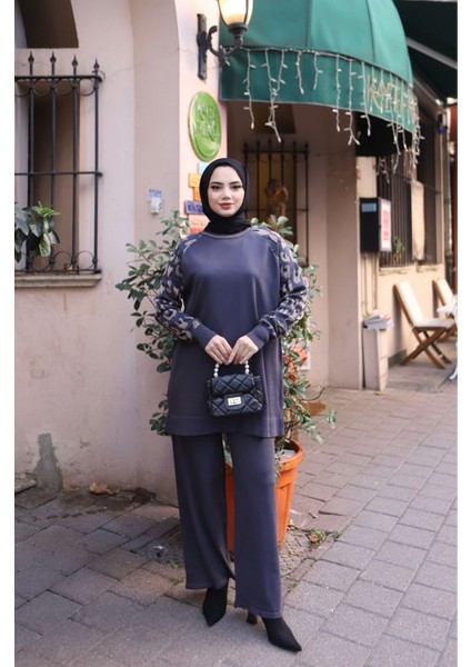 Leopar Desenli Merserize Takım