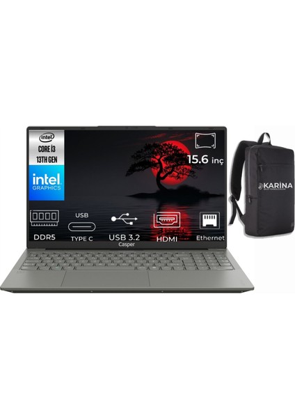 Nirvana İ3-1315U X650.1315-K09 48GB Ddr5 1tb Freedos 15.6" Taşınabilir Bilgisayar