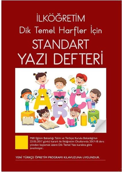 Nurdan Ilköğretim Dik Temel Harfler Için Standart Yazı Defteri (Küçük Bordo)