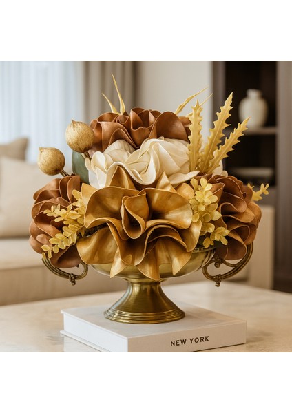 Lüks Zamak Kollu Model - Latex Aranjman - Metal Eskitme Saksı modelleri