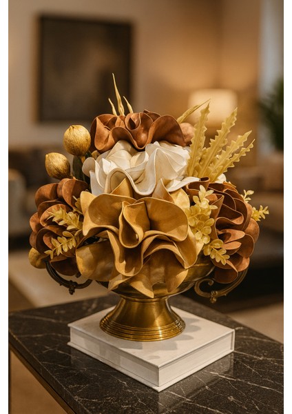 Lüks Zamak Kollu Model - Latex Aranjman - Metal Eskitme Saksı indirimleri