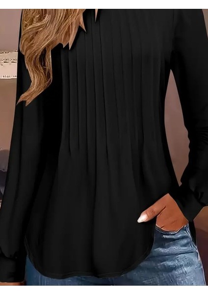 Cottonlab Kadın Uzun Kollu Yuvarlak Yaka Nervürlü Bluz modelleri