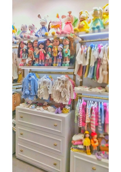 El Yapımı Mor Elbiseli Kıvırcık Saçlı Motif Bebek modelleri