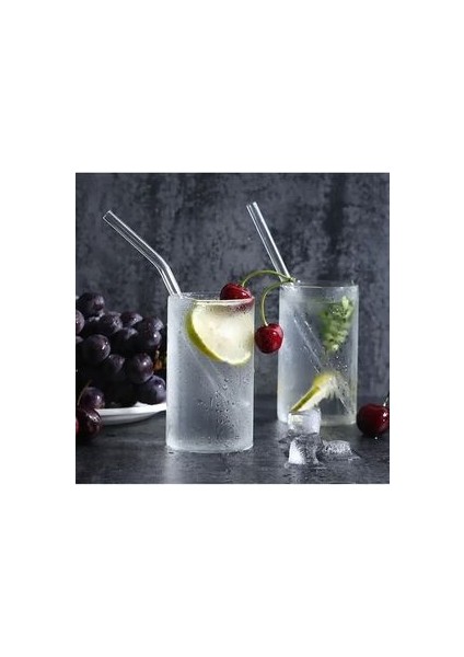 Şeffaf 6'lı Eğimli Cam Pipet, 20 cm 9 mm Sağlıklı El Yapımı