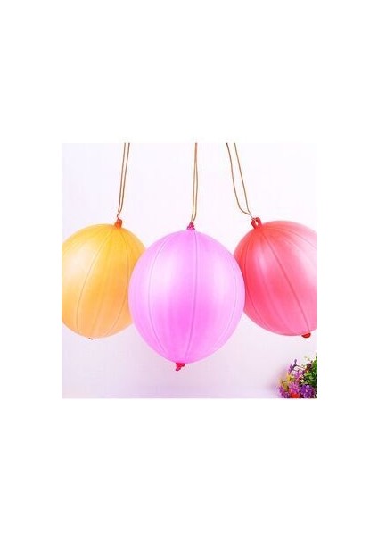 10 Adet Renkli Lastikli Zıpzıp Balon Ipli Punch Panç Büyük Eğlenceli Balon fırsatları