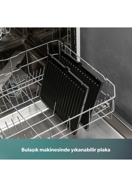 Grilliant 1341H Inox Gövdeli, Döküm Plakalı, 5 Programlı, Led Ekranlı Tost ve Izgara Makinesi