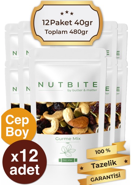 12'li Cep Boy Gurme Mix - 12 x 40GR Cep Boy Hafif Atıştırmalık