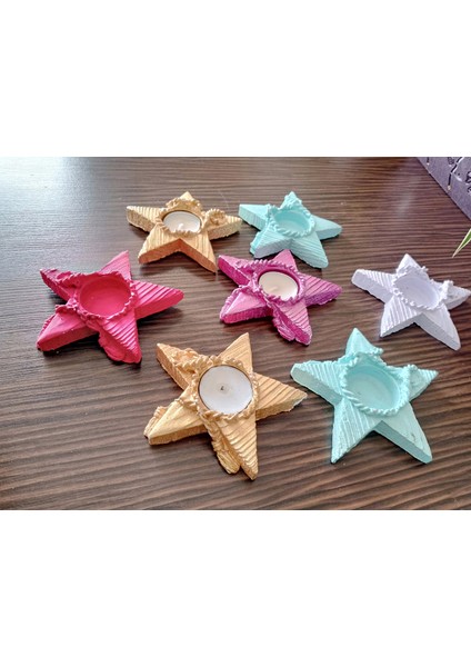 Yıldız Şeklinde Dekoratif Mumluk Farklı Renk Seçenekleri Mevcuttur