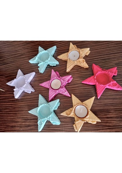 Yıldız Şeklinde Dekoratif Mumluk Farklı Renk Seçenekleri Mevcuttur modelleri