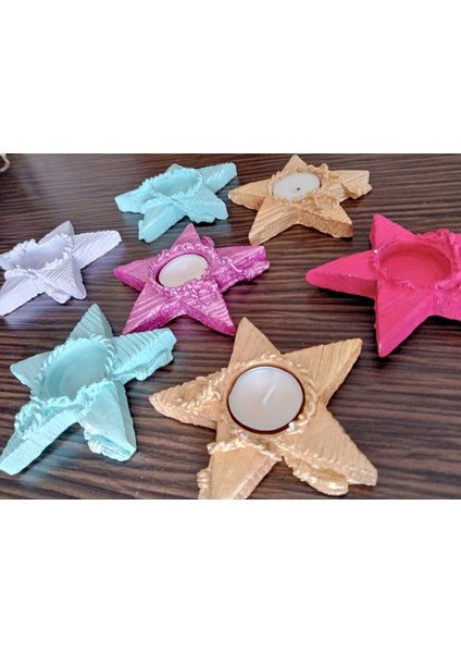 Yıldız Şeklinde Dekoratif Mumluk Farklı Renk Seçenekleri Mevcuttur fırsatları