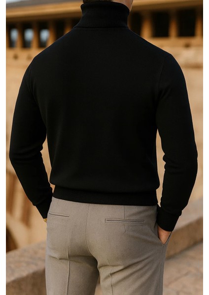 Erkek Trend Kışlık Boğazlı Bordo Triko Kazak indirimleri