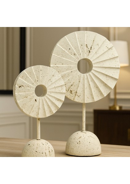 Dekoratif 2'li Güneş Obje - Traverten Renk fiyatları