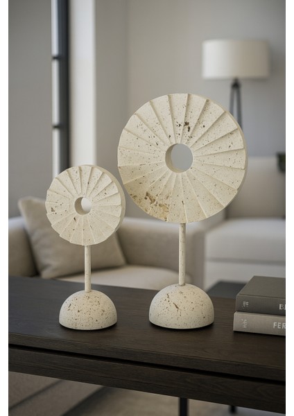 Dekoratif 2'li Güneş Obje - Traverten Renk fırsatları