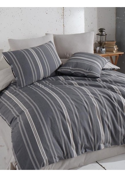 Natural Çizgili Nevresim Takımı