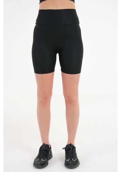 Siyah Toparlayıcı Etkili Yüksek Bel Günlük ve Spor Kısa Tayt - Siyah modelleri