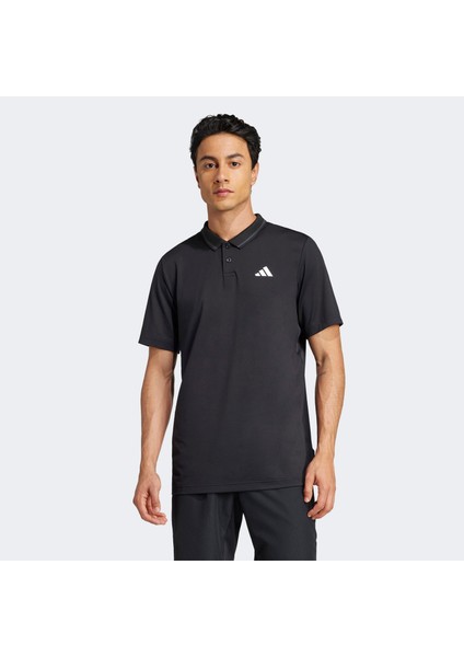 Club Pique Erkek Siyah Tenis Polo.-