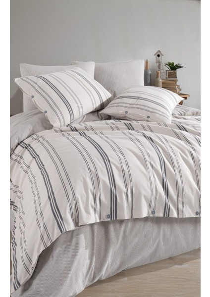 Natural Çizgili Nevresim Takımı