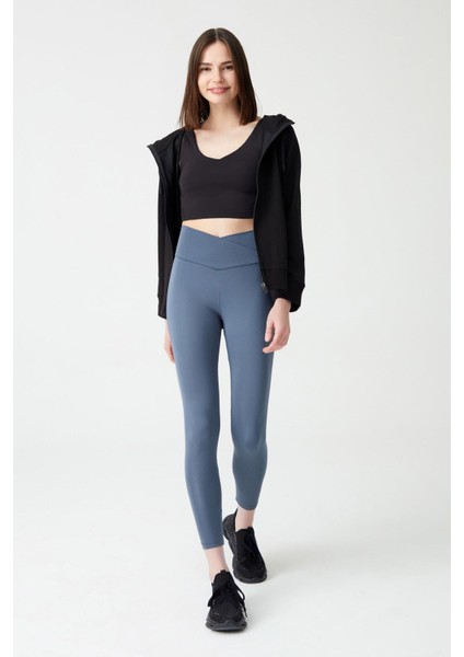 Antrasit Çapraz Bel Detaylı Tayt Envelope