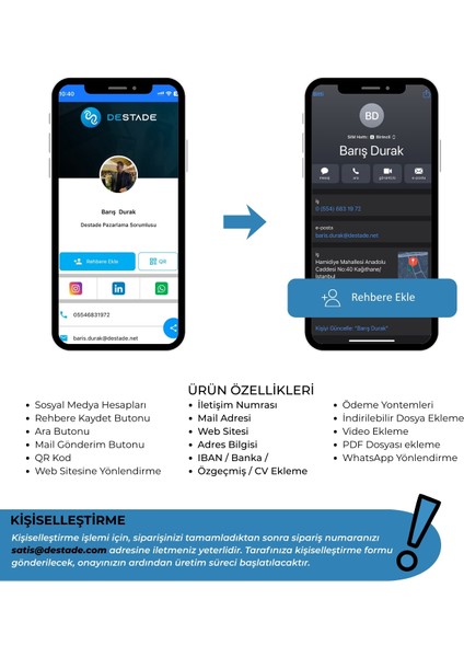 Nfc ve Qr Kod Özellikli Temassız Dijital Kartvizit Kişiselleştirilebilir indirimleri