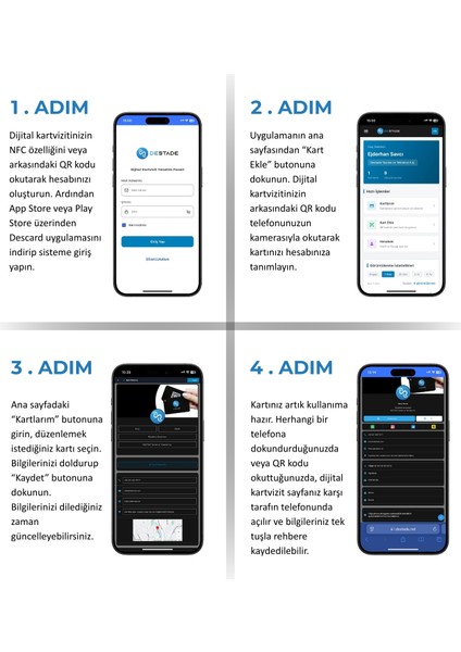 Nfc ve Qr Kod Özellikli Temassız Dijital Kartvizit Kişiselleştirilebilir