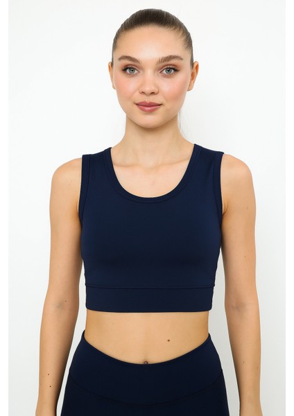 Askılı Body Crop Top Üst - Lacivert