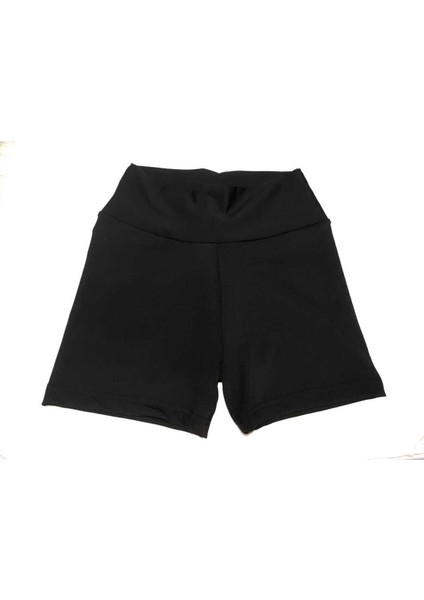 Kadın Siyah Mini Tayt Deniz Havuz Şortu ve Günlük Kullanım - Siyah