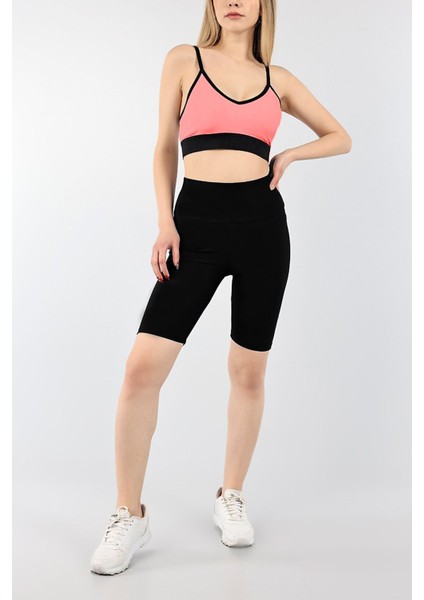 Şort Tayt Toparlayıcı Etkili Siyah Yüksek Bel Kadın Günlük ve Spor Kısa Taytı - Siyah fırsatları