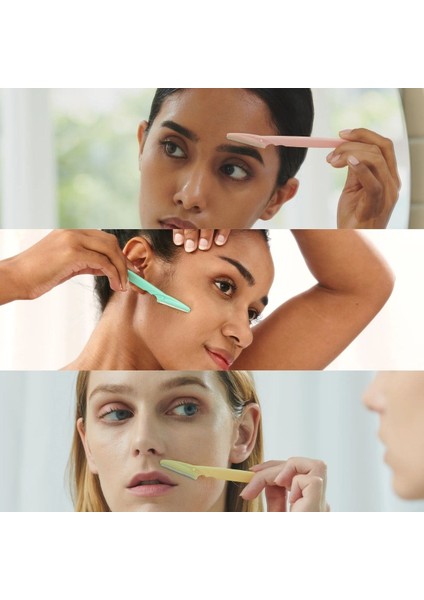 3 Lü Kadın Kaş Usturası Seti - Hassas Ciltler Için Güvenli Yüz Tüy Temizleme Bıçağı (5415) fiyatları