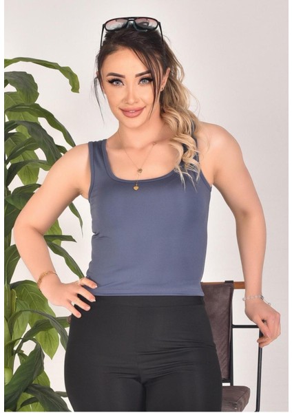 Esnek Kumaşlı Rahat Kesim Basic Fit Kolsuz Atlet - Mavi fiyatları