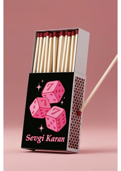 Kişiye Özel Isimli 777 Baskılı Hediyelik Tasarım Kibrit