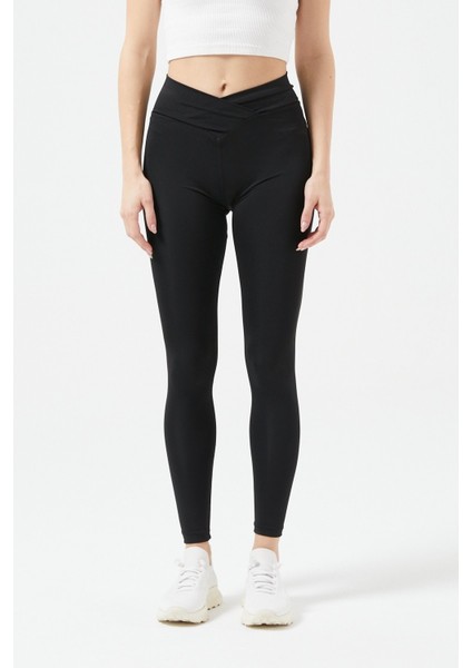 Yüksek Çapraz Bel Tayt - Siyah fiyatları