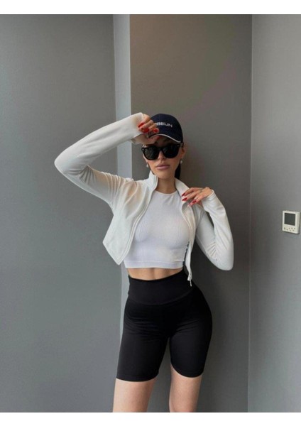 Kadın Dalgıç Kumaş Toparlayıcı Yüksek Bel Çok Amaçlı Biker Şort Tayt - Siyah fiyatları