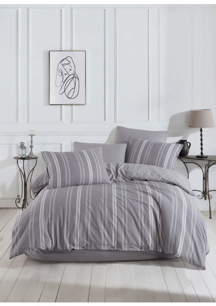 Natural Çizgili Nevresim Takımı