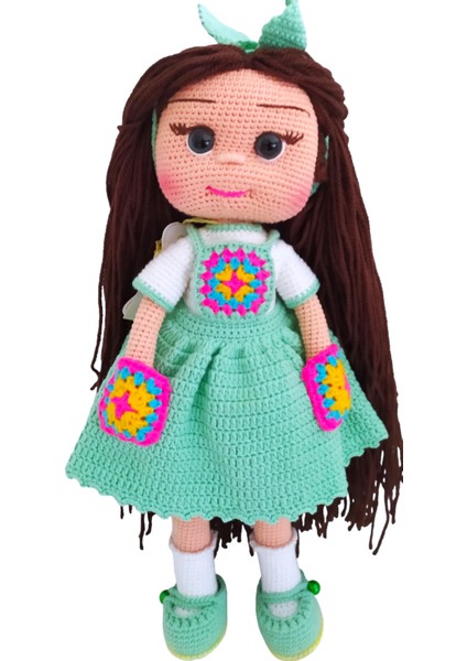 El Yapımı Su Yeşili Elbiseli Türkan Bebek