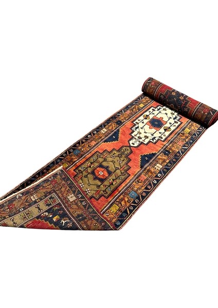 El Dokuma Antika Koleksiyonluk Yahyalı Halısı Yolluk 72X475 Kök Boya %100 Yün Kiremit fırsatları