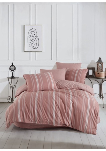 Natural Çizgili Nevresim Takımı