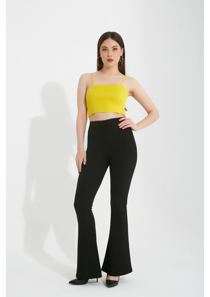 Kadın Yüksek Bel Ispanyol Paça Tayt Pantolon fiyatları
