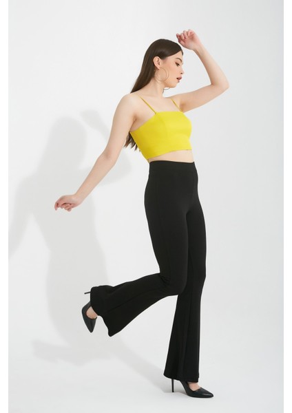 Kadın Yüksek Bel Ispanyol Paça Tayt Pantolon modelleri