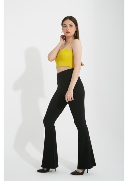 Kadın Yüksek Bel Ispanyol Paça Tayt Pantolon fırsatları