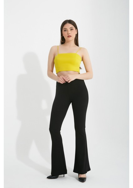 Kadın Yüksek Bel Ispanyol Paça Tayt Pantolon indirimleri