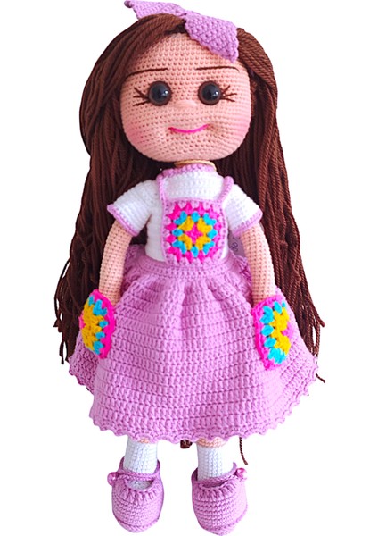 El Yapımı Lila Elbiseli Türkan Bebek