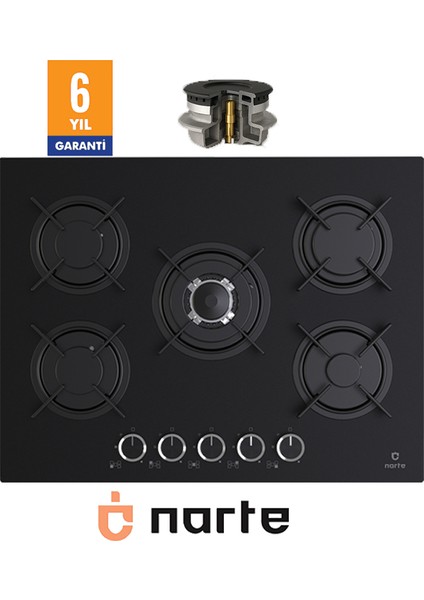 CG20070B - 70 cm , 5 Gözlü , Cam Ankastre Ocak , 6yıl Garantili fiyatları