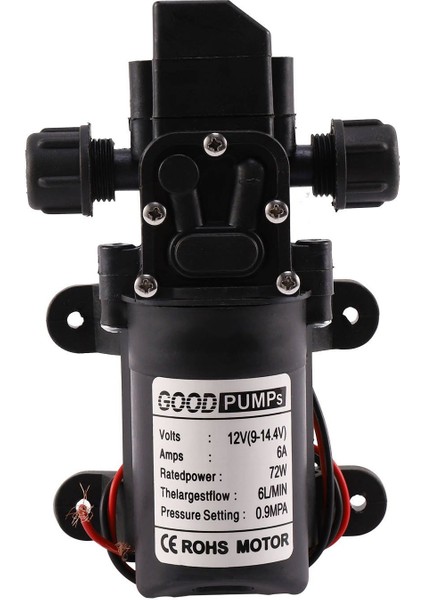72W 12V 130PSI 6l/m Yüksek Basınçlı Diyafram Kendi Kendini Hazırlama Su Pompası Karavan Yıkama (Yurt Dışından)