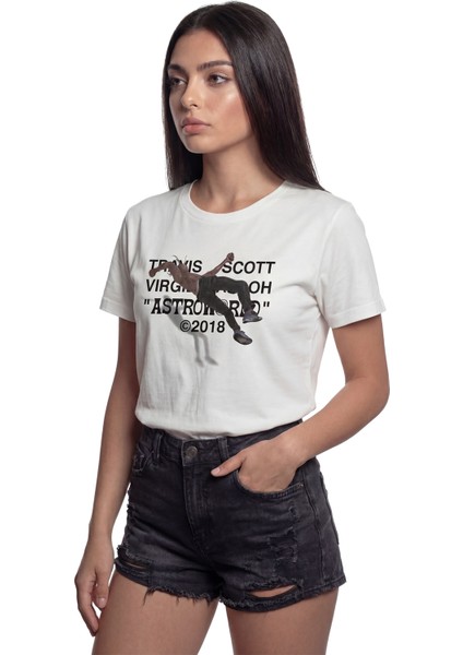 ''travis Scott Astroworld'' Müzik Temalı Baskılı %100 Pamuk Rahat Kesim Premium Kadın Tişört fiyatları