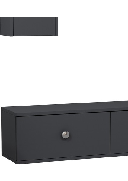 1334TV180-1DD Duvara Montaj Tv Sehpası, Tv Ünitesi Antrasit-Gümüş indirimleri