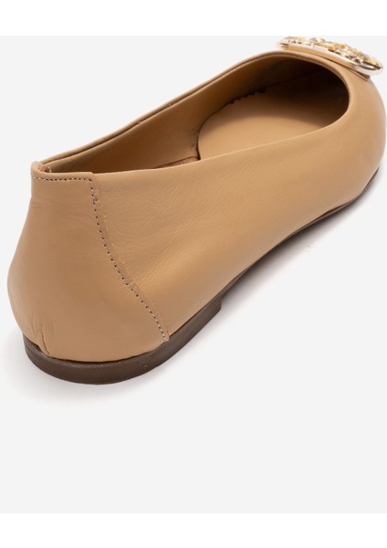 Kadın Sivri Burun Tokalı Babet Gerçek Deri Zy 4052 Karamel fırsatları